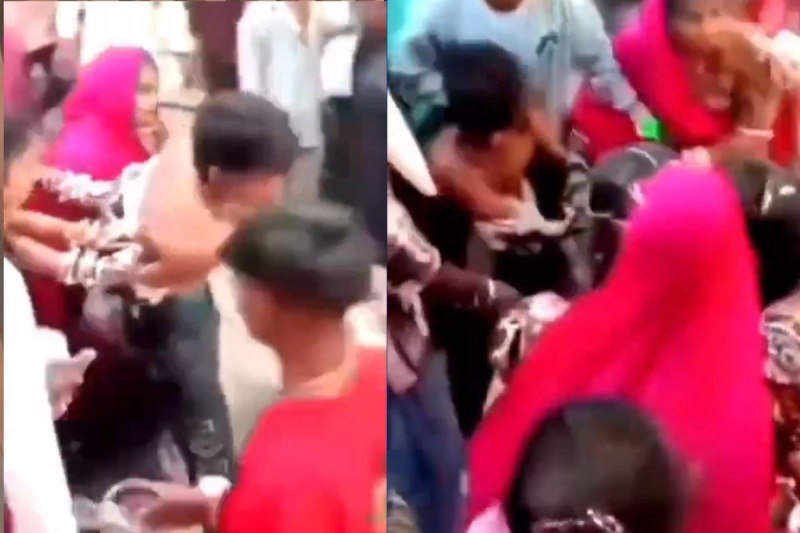 Bhagoria Haat Video Viral of Young Man Beaten by Women in alirajpur mp over eve teasing