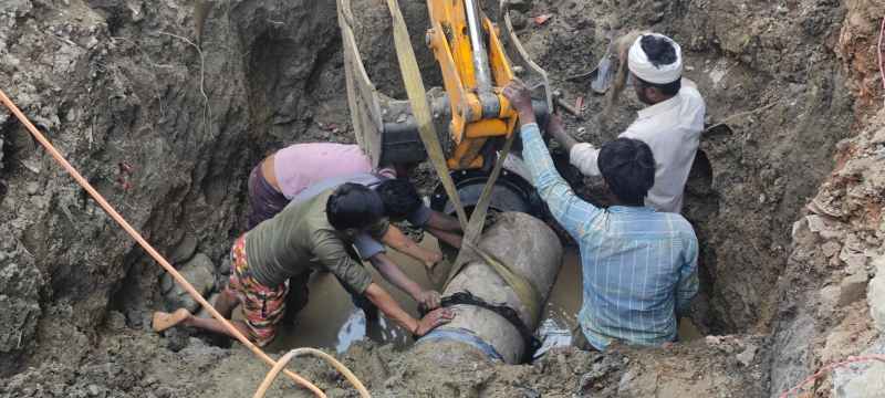 During testing, the water line joint was found open, supply was not done, residents of the city are getting worried for every drop of water