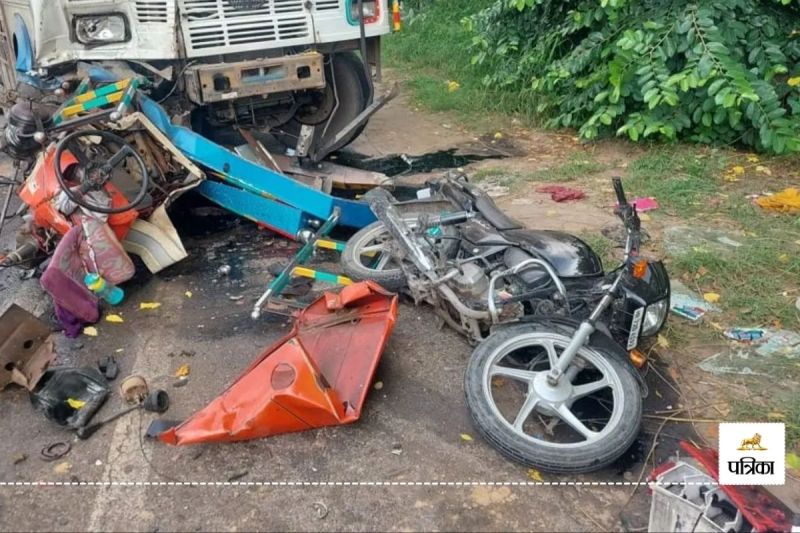 Bikaner Horrific Accident High Speed Truck Hits 3 Bike Riders Die