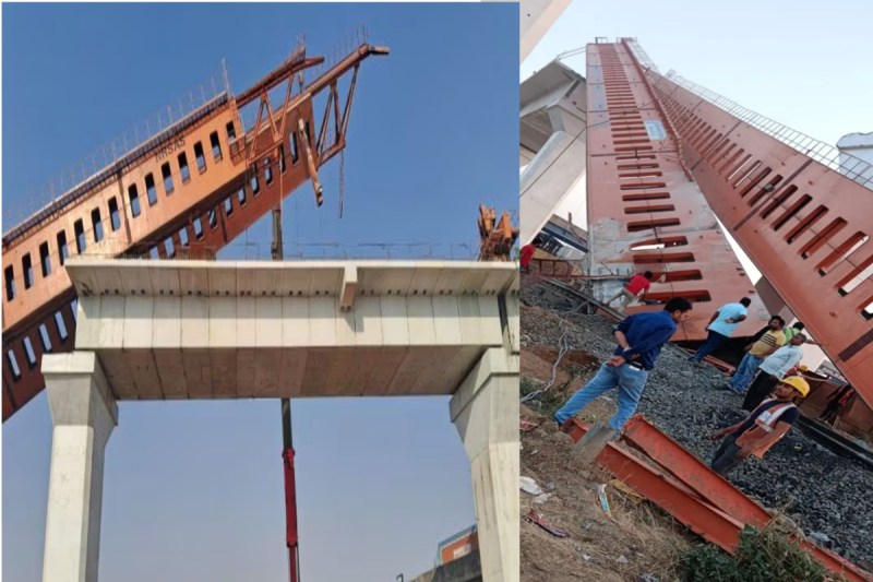 A major accident happened on the bullet train line in Ahmedabad