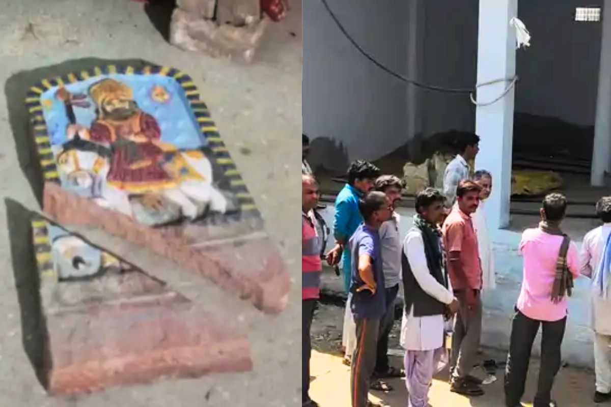 रामदेव बाबा की प्रतिमा टूटने पर बढ़ा तनाव, तीन थानों की पुलिस मौके पर तैनात