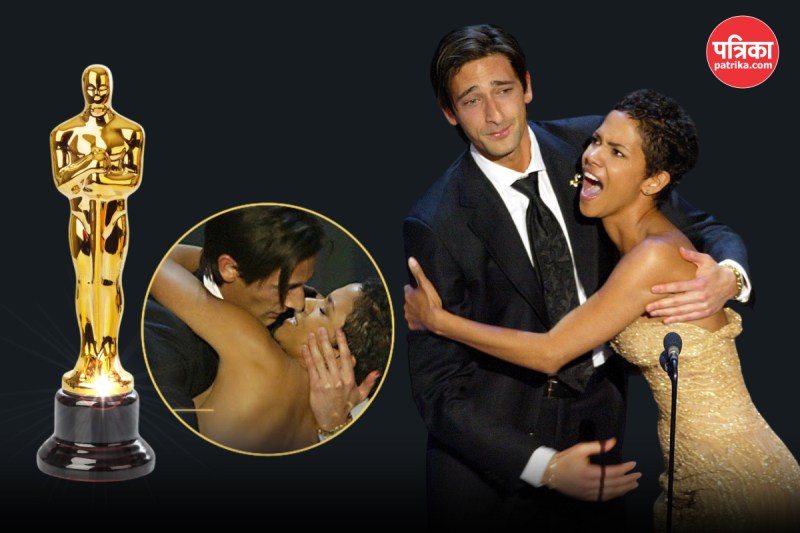 Adrien-brody-halle-berry-oscars-kiss-2025 red carpet