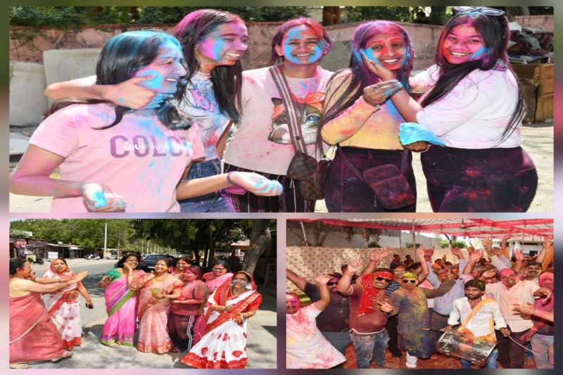 Textile city Bhilwara was immersed in the colors of Holi