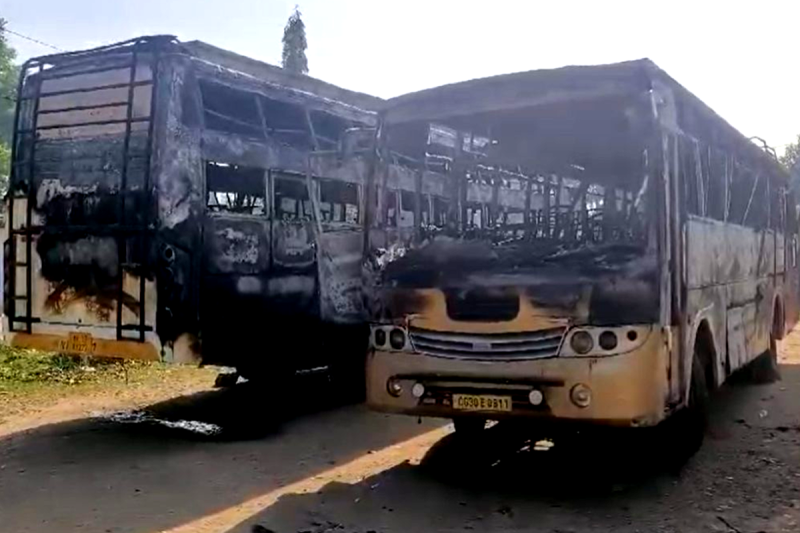 Buses Caught Fire