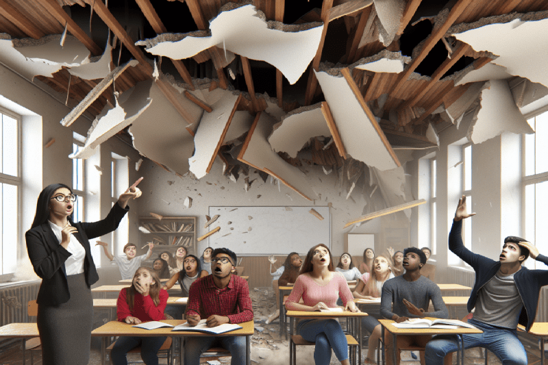 children are forced to study in the kitchen shed in government school of Narsinghpur in Madhya Pradesh