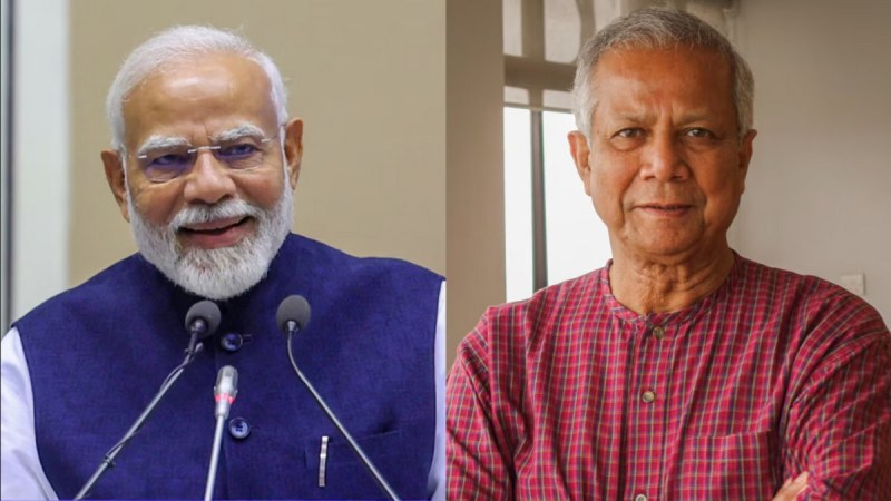 Indian Prime Minister Narendra Modi and Bangladesh interim leader Muhammad Yunus