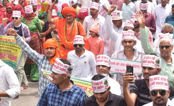 Nagaur city echoed with slogans of 'Enact tree protection law'