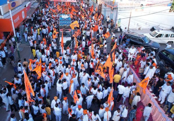 Saffron is the color of Ram's devotion in the atmosphere.
