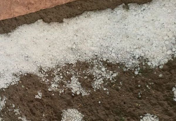 Stormy rain with hail, blanket of hail, see pictures