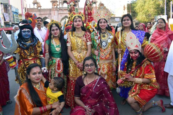 Grand procession of Gangaur with royal attire, festive cheer in the city