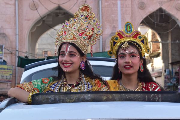 Grand procession of Gangaur with royal attire, festive cheer in the city