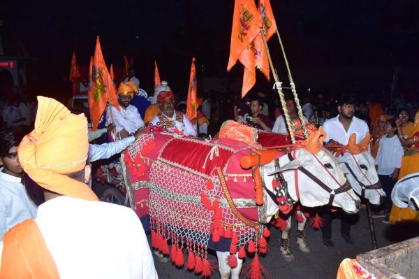 Saffron is the color of Ram's devotion in the atmosphere.