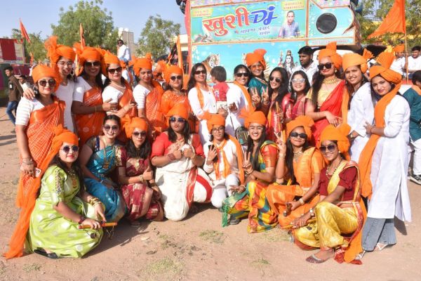 Saffron is the color of Ram's devotion in the atmosphere.