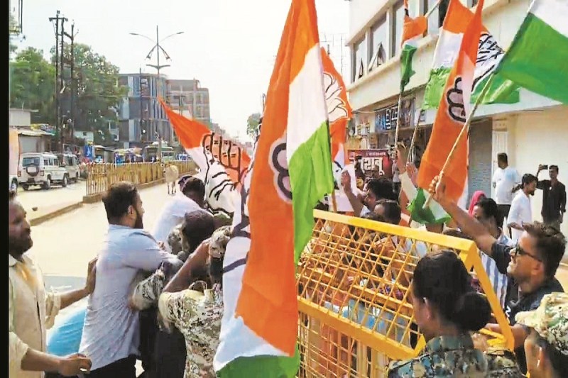 CG News: कांग्रेस मुर्दाबाद.. तो मोदी सरकार हाय-हाय, नेशनल हेराल्ड मामले में भाजपा-कांग्रेस के बीच तीखी झड़प