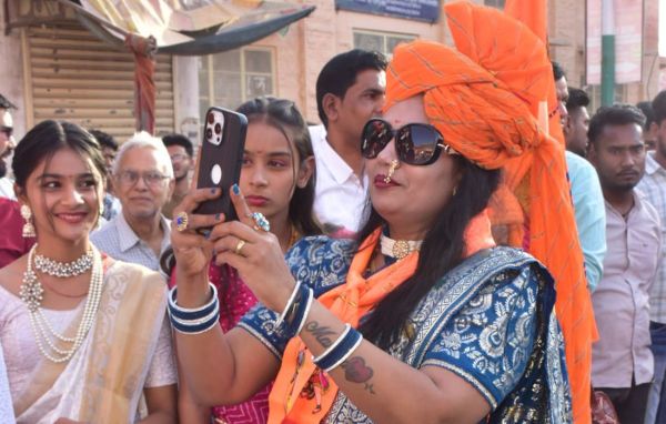 Saffron is the color of Ram's devotion in the atmosphere.