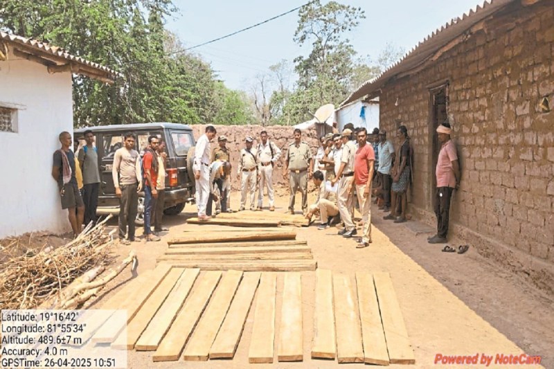 CG News: वन विभाग की अवैध लकड़ी तस्करों पर बड़ी कार्रवाई, 48 नग सागौन चिरान किया जब्त