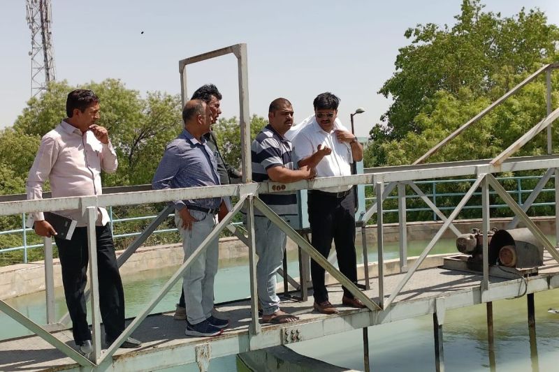 इंटक बेल और वाटर फिल्टर प्लांट का कलक्टर ने किया निरीक्षण The collector inspected the intake bell and water filter plant