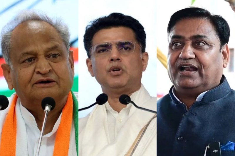 Ashok Gehlot, Sachin Pilot and Govind Singh Dotasara