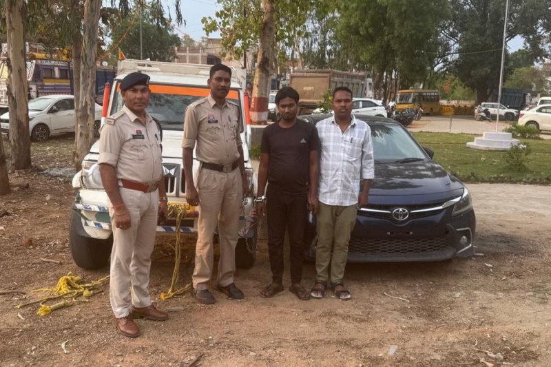 Cattle smuggling: मवेशियों से भरे पिकअप को पायलेटिंग कर ले जा रहा था कार सवार, दोनों को पुलिस ने पकड़ा