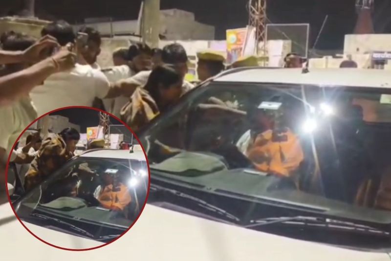 MLA Indira Meena and BJP leader Hanuman Dixit