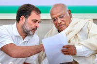 Mallikarjun Kharge and Rahul Gandhi