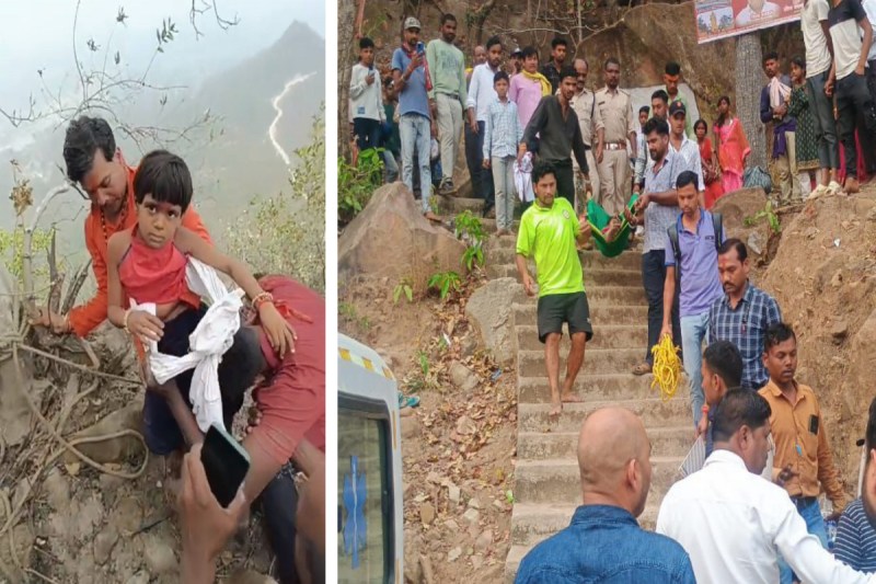 Girl fell in Ramgarh ditch: Video: रामगढ़ में बंदरों ने किया हमला तो पहाड़ी से 200 फीट खाई में गिरी 7 वर्षीय नव्या, पेड़ पर अटकी, फिर ऐसे बची जान