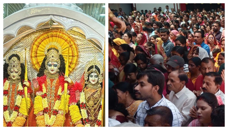 Chaitra Navratri 2025: Video: जन्मोत्सव पर जय श्रीराम के नारे से गूंज उठा मंदिर, शंखनाद के बीच सिंहदेव ने खोला पट, की पूजा-अर्चना