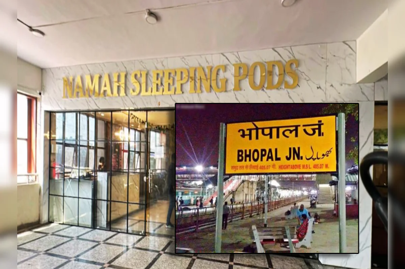 Pod style luxury hotel at Bhopal station