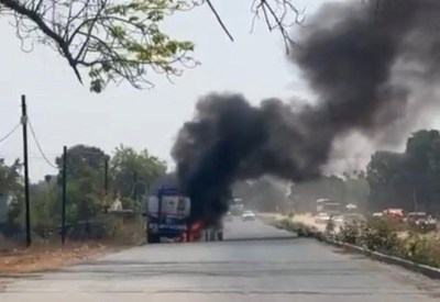 जबलपुर से डीजल-पेट्रोल लेकर सिंगरौली जा रहा था टैंकर, एनएच-39 में बहरी थाना क्षेत्र के चंदवाही में हुई घटना