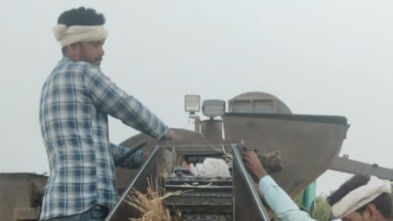 thresher machine accident