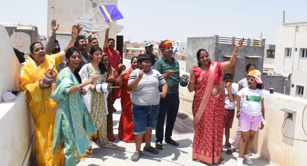 There was a lot of kite flying in Bikaner city on Akshaya Tritiya.