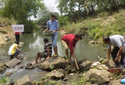 पत्रिका अमृतम जलम : मुडऩा को बचाने की पहल, पानी में उतरकर की सफाई - image