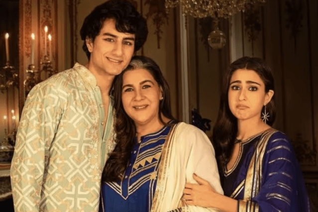 Amrita Singh- Sara Ali Khan- Ibrahim Ali Khan