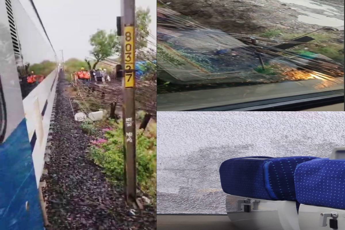Vande Bharat Express narrowly avoids accident after iron rods fall from bridge