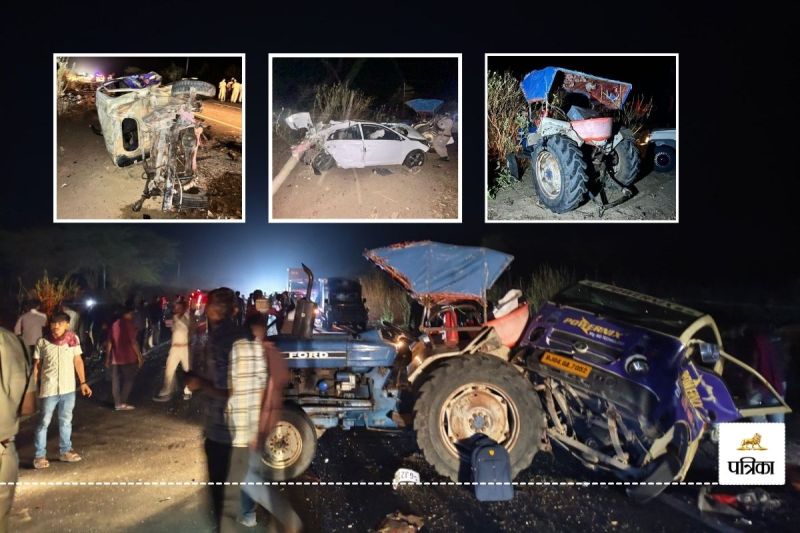 Rajasthan Barmer Horrific Accident 4 Vehicles Collided Together 2 Dead 5 Injured