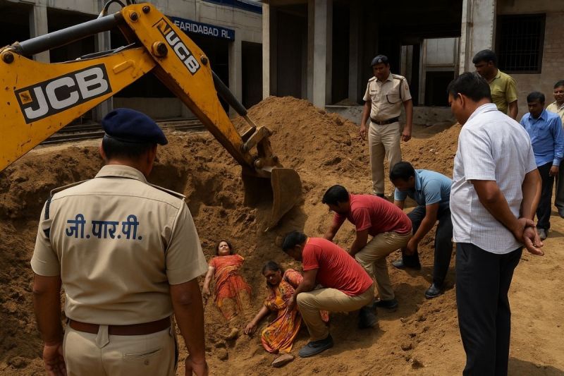 Faridabad: फरीदाबाद में अचानक धंसी मिट्टी, पिलर के लिए गड्ढा खोद रहीं दो महिला मजूदरों की मौत