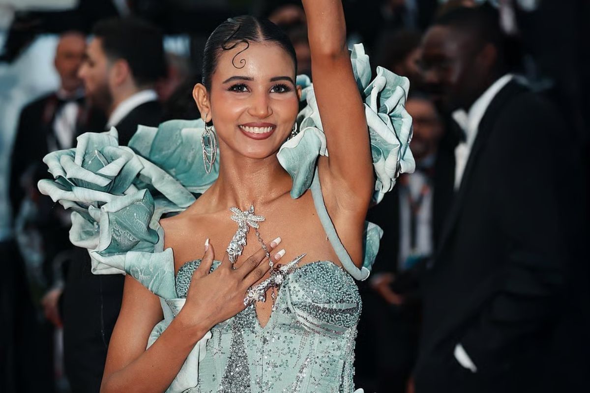 Nancy Tyagi Dazzles Cannes with Self-Designed Gown