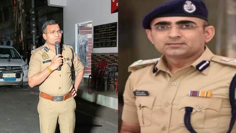पुलिस उपमहानिरीक्षक हरीश चंदर और पुलिस कमिश्नर प्रयागराज जोगेंदर कुमार