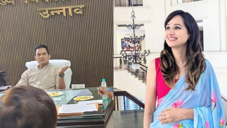 निवर्तमान सीडीओ प्रेम प्रकाश मीणा और नवागत सीडीओ कृति राज