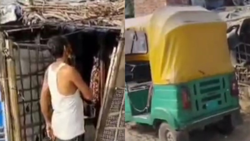 शुक्लागंज का मकान और टेंपो (फोटो सोर्स पत्रिका)