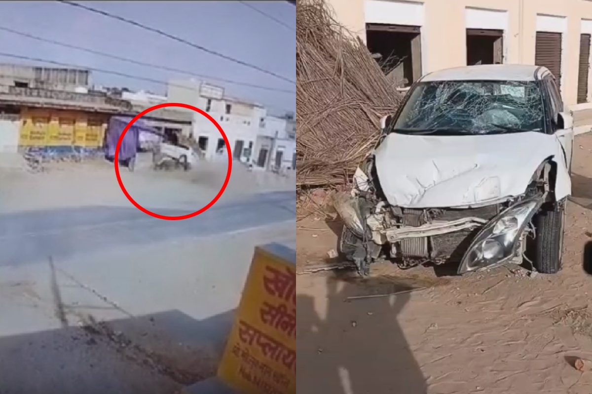 VIDEO: झुंझुनूं में चालक ने लगाया अचानक ब्रेक, हवा में कई फीट उछली कार; फिल्मी
स्टाइल में पलटी
