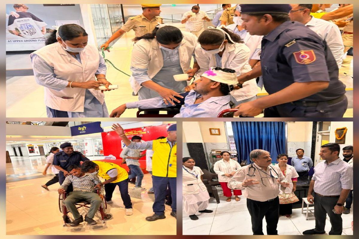 There was panic after the news of fire in a mall in Bhilwara