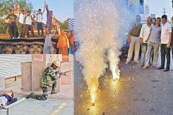 राजस्थान में जगह-जगह ऐसे मनाया एयरस्ट्राइक का जश्न, कोई पाकिस्तानी टैंक पर चढ़कर
नाचा तो कुछ ने लगाए नारे, देखें तस्वीरें - image