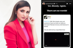 जम्मू-कश्मीर के सांबा में ड्रोन दिखने पर भड़कीं परिणीति चोपड़ा, बोलीं- ‘शब्द
नहीं हैं’ - image