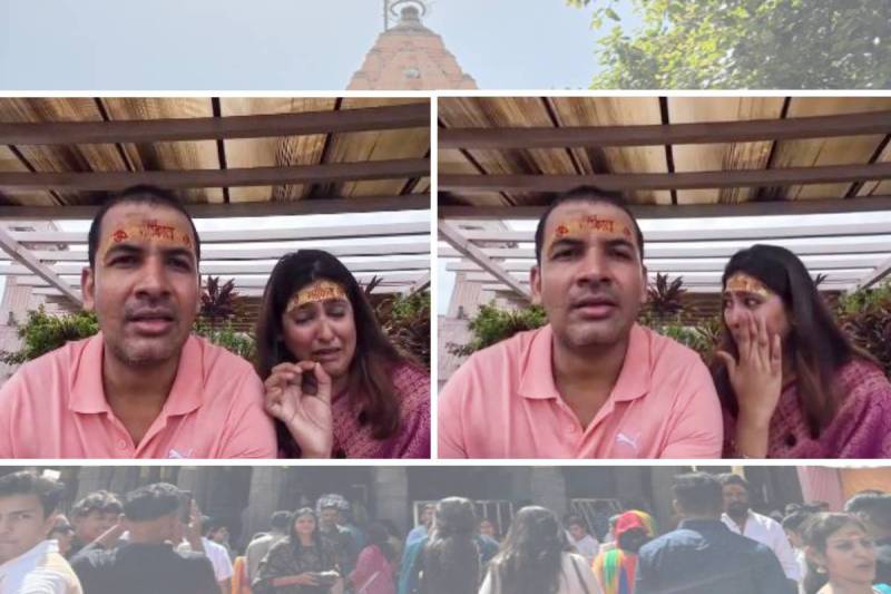 Travel Blogger Naina in Mahakal Temple Ujjain Crying Bitterly