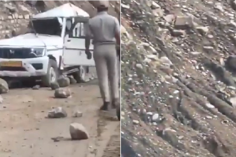 केदारनाथ हाइवे पर हुआ लैंडस्लाइड ( फोटो सोर्स - X हैंडल)