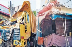 CG Road Accident: कपड़ा दुकान में घुसा तेज रफ़्तार हाइवा, कमरे में सोए थे तीन लोग - image