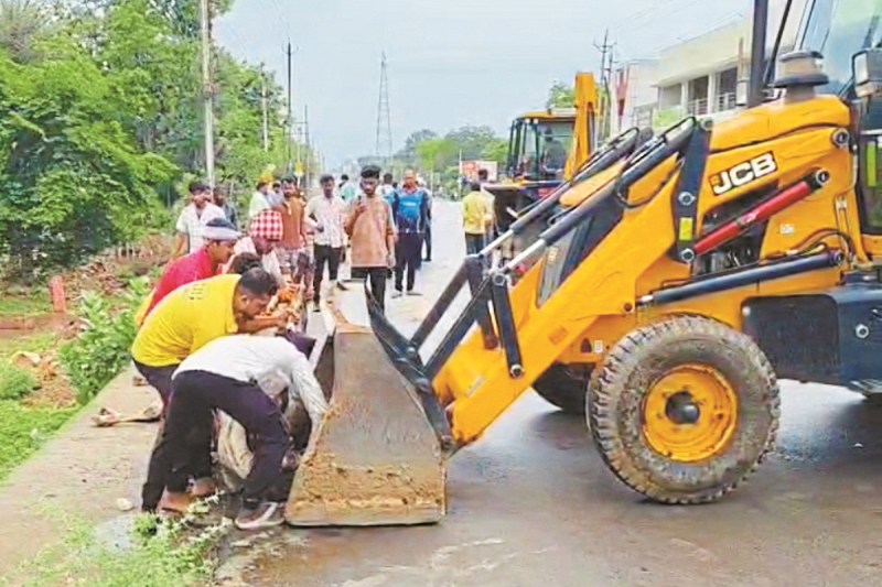 सड़क पर बैठे मवेशियों के झुंड को रौंदा (फोटो सोर्स- पत्रिका)
