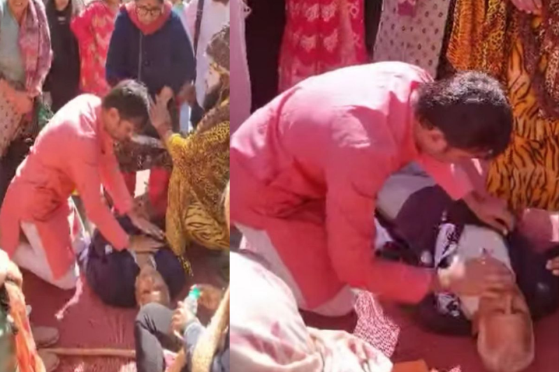 Video Viral of doctor giving CPR to an old man during Kedarnath Yatra