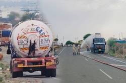 चौपाटी के पास गैस टैंकर में लीकेज से मची अफरा-तफरी, देखें वीडियो - image